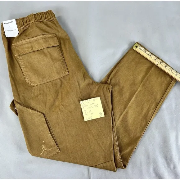 Nike Jordan Essentials Washed Chicago Pants FN6364-231‎ Brown Men's LARGE NWT